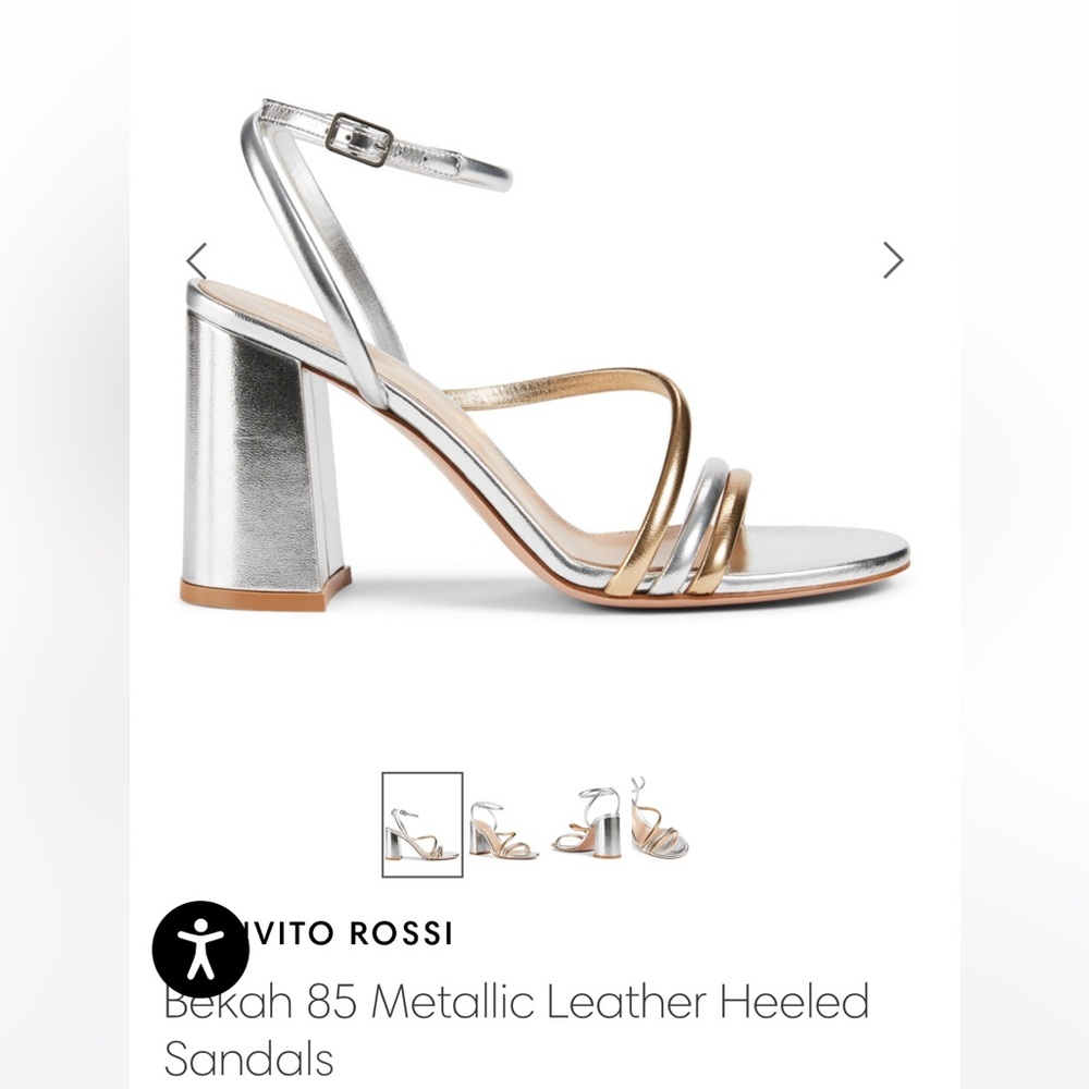 Gianvito Rossi Bekah 85 Napa Silk Silver Sandals 36.5